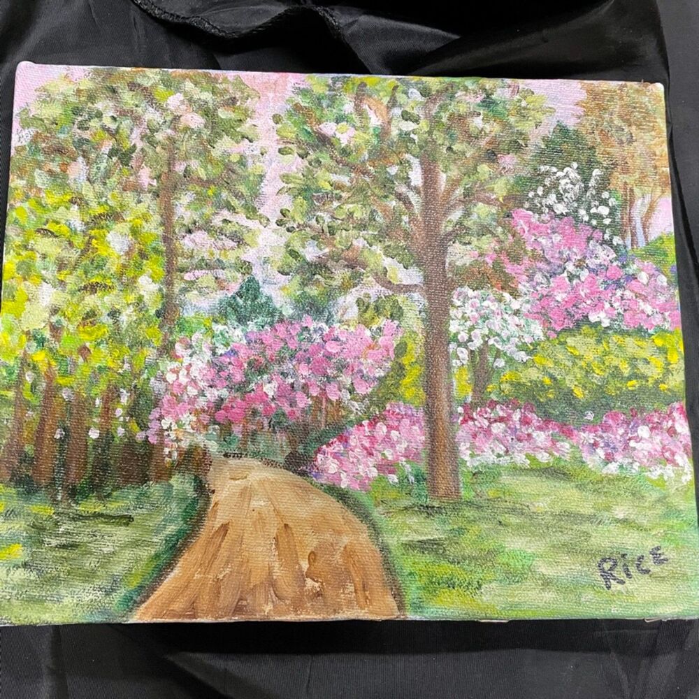 Handpainted Canvas, Spring Walk in Eastern NC 10" x 8"